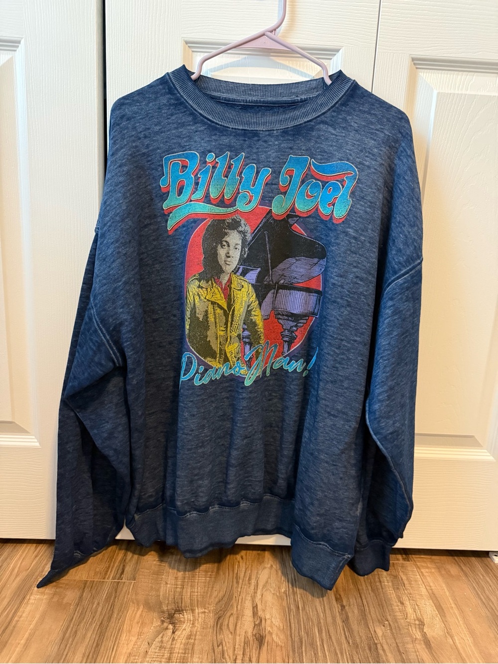 Billy Joel Navy Graphic Crewneck Sweatshirt